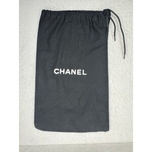 Authentic CHANEL Dust Bag Black Logo Luxury Travel Drawstring Storage Bag 12x7
